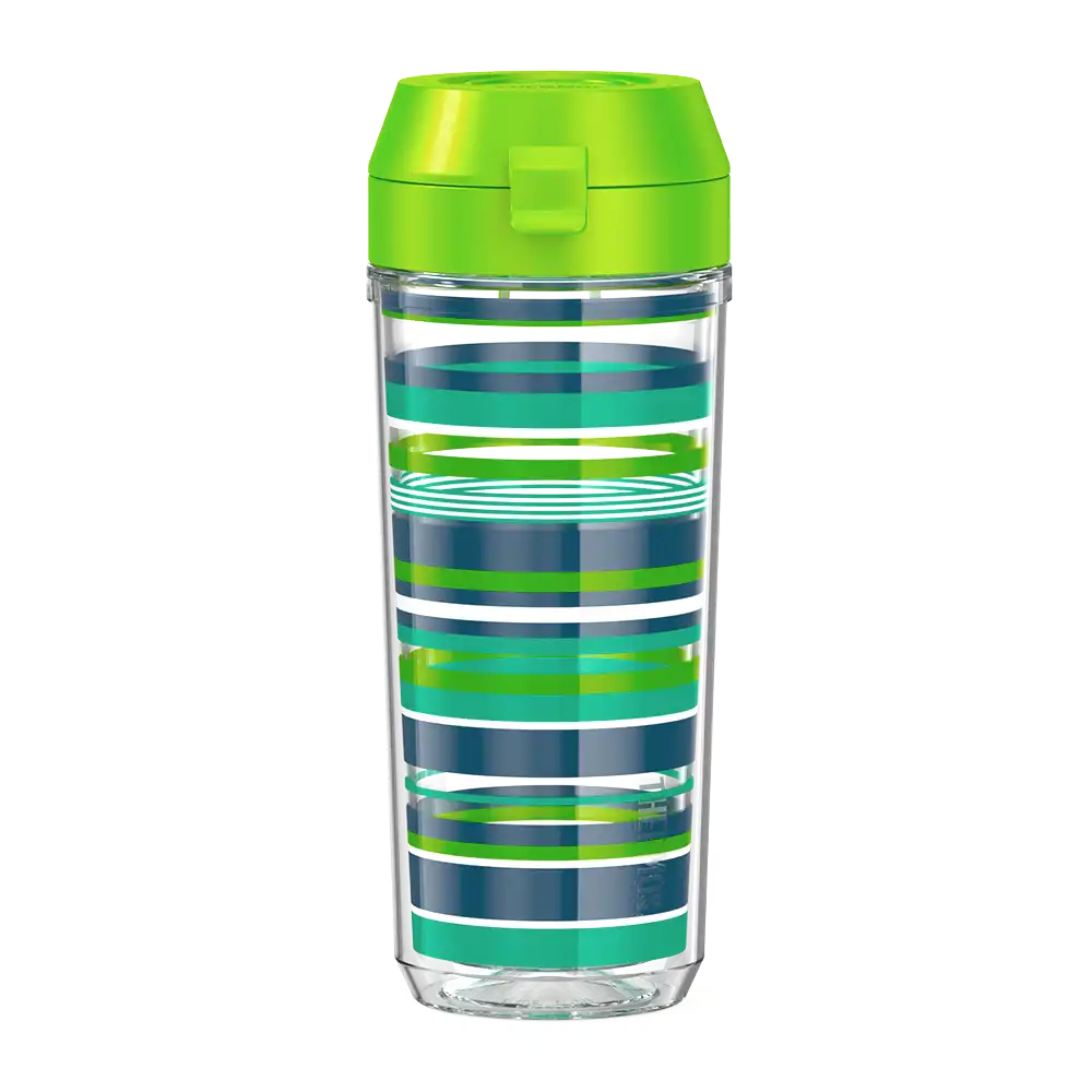 18oz Double Wall Water Bottle Navy Stripes