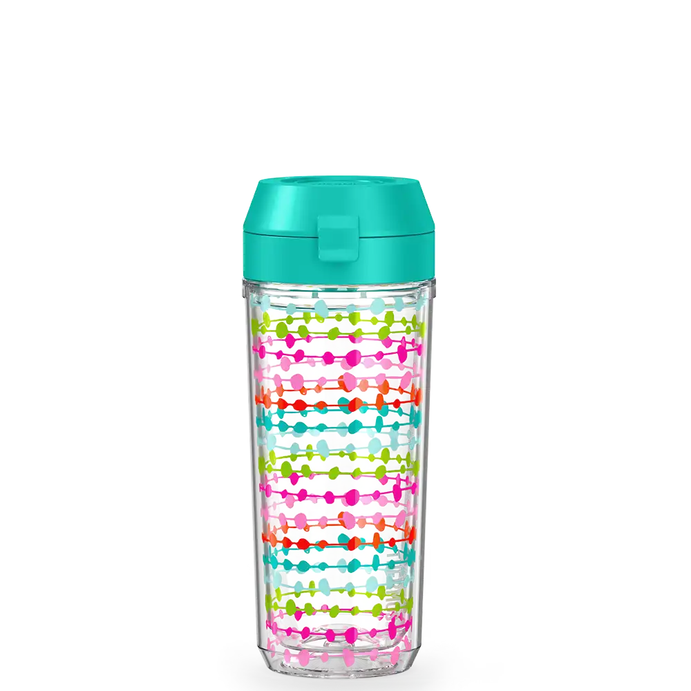 18oz Double Wall Water Bottle Multi Colored Rows