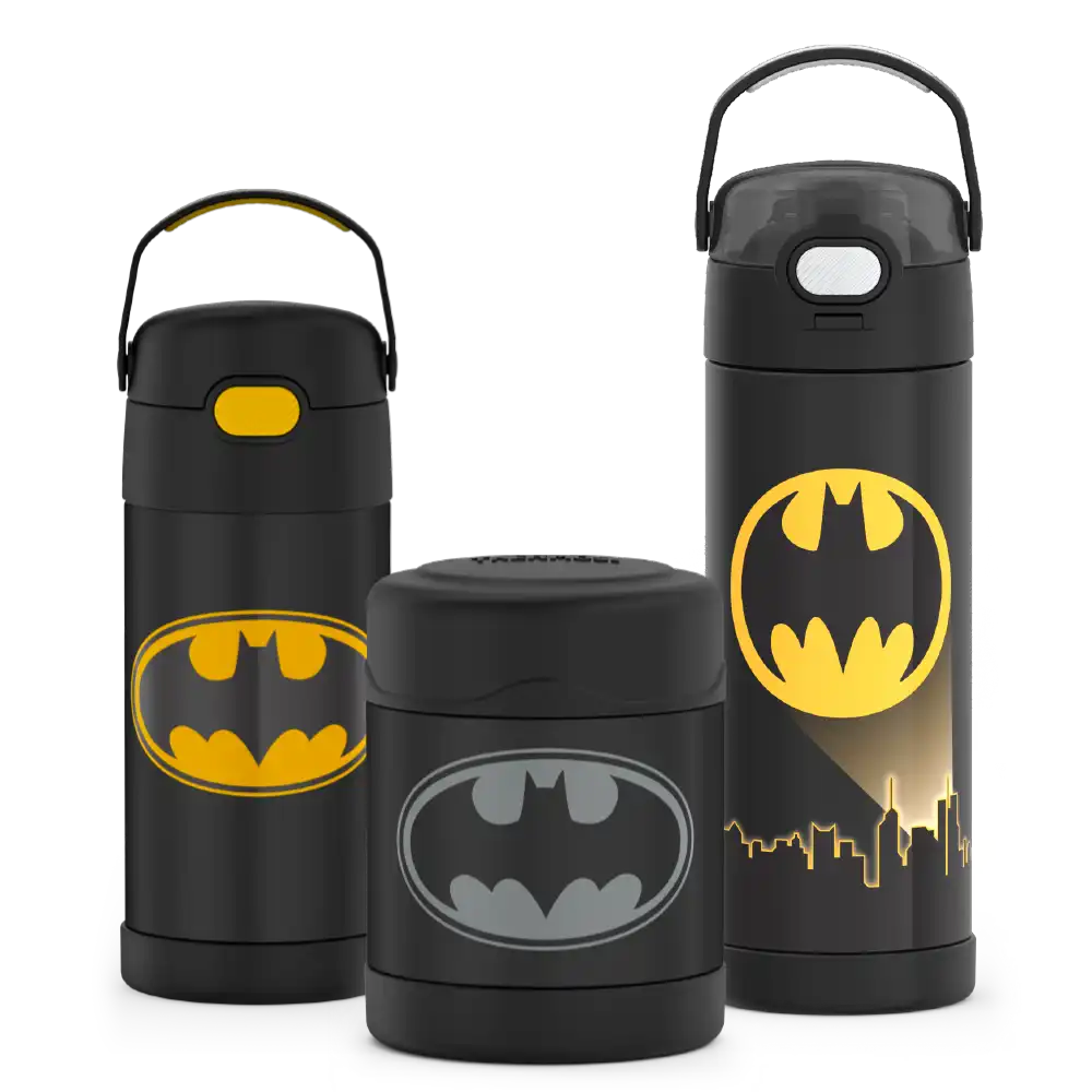 Batman Bundle - 12oz FUNtainer® Water Bottle, 16oz FUNtainer® Water Bottle and 10oz FUNtainer® Food Jar
