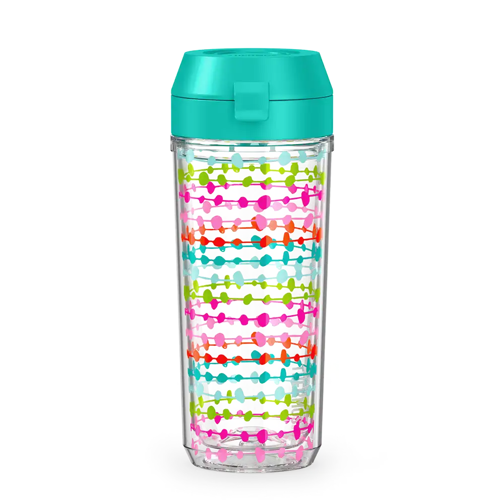 18oz Double Wall Water Bottle Multi Colored Rows