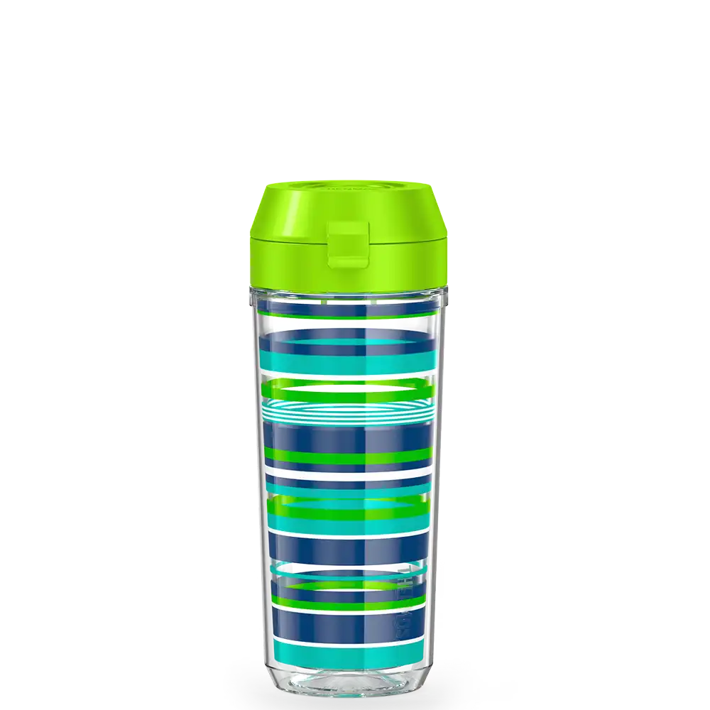 18oz Double Wall Water Bottle Navy Stripes